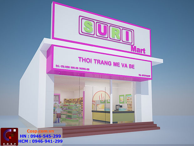 Thiết kế siêu thị mini mẹ và bé Suri mart