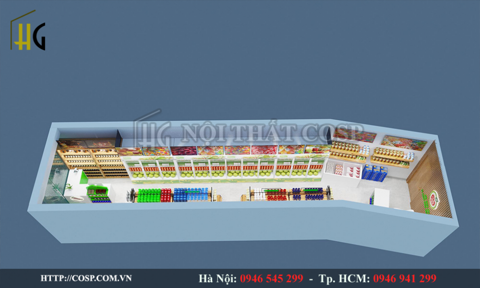 thiết kế siêu thị mini hải Phòng