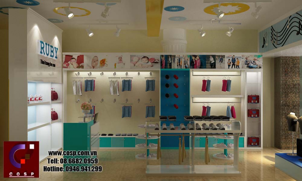 Thiết kế và thi công cửa hàng thời trang trẻ em ruby - Vũng Tàu