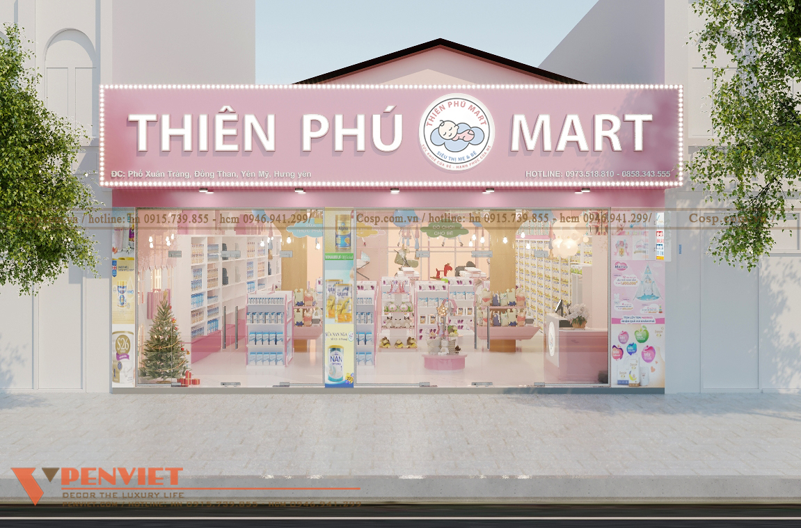 Thiết kế cửa hàng Thiên Phú Mart