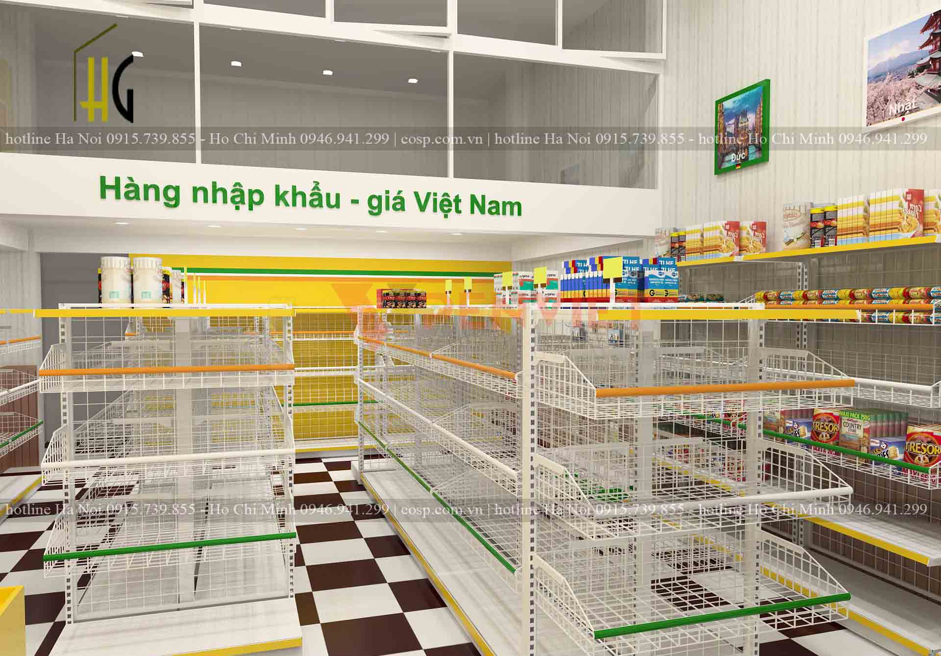 Thiết kế nội thất siêu thị mini khang nam