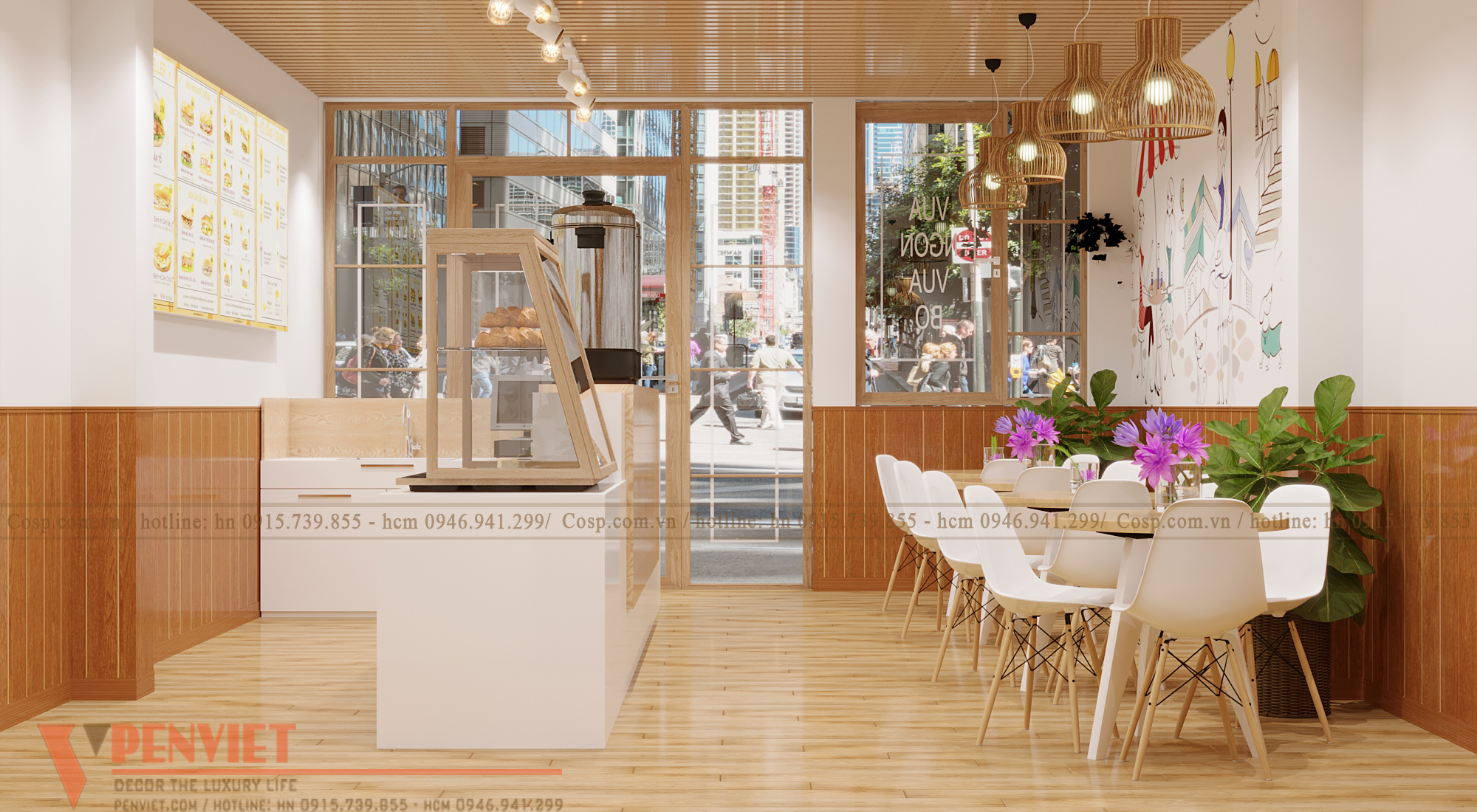 Thiết kế nội thất cửa hàng bánh mỳ Dân Tổ - Ninh Bình