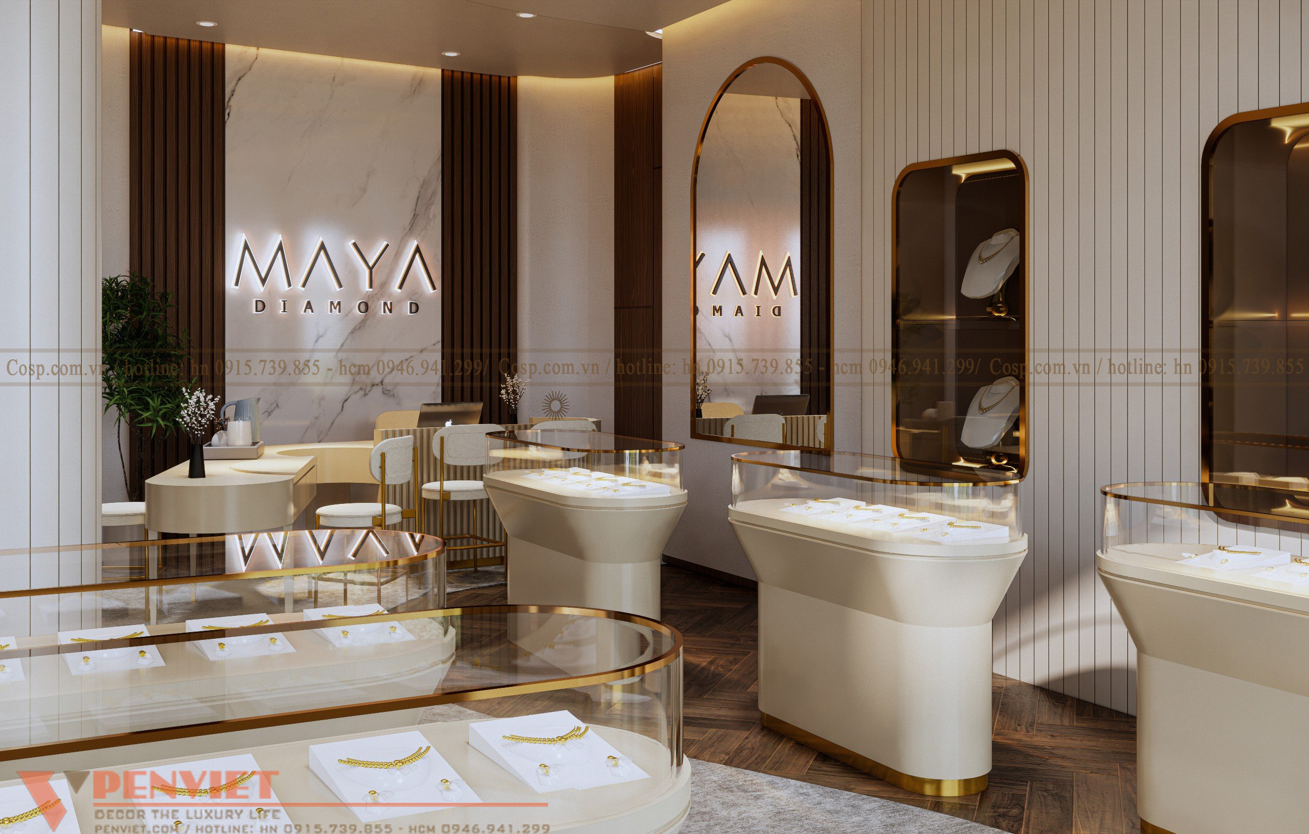 Thiết kế tiệm vàng maya diamond
